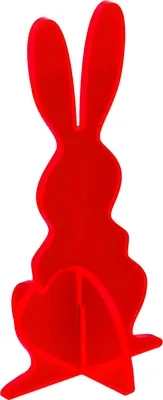 Image de Magie lumineuse lapin 3D grand, 20 cm, rouge, debout