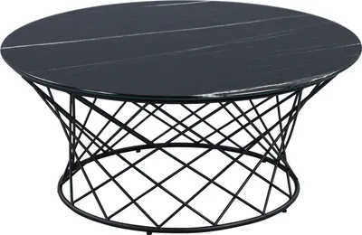 Produktbild von Glas Couchtisch GLORIA Ø 80 cm Nachbildung Mamor
