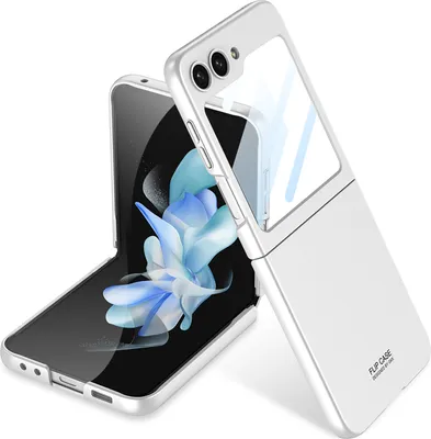 Image de Étui pour Samsung Galaxy Z Flip 5 Étui en PC solide et mat avec film de protection sur l'écran Argenté