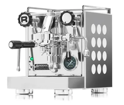 Produktbild von Rocket Appartamento Kompakte Siebträger Espressomaschine chrom weiß
