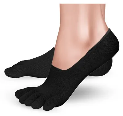 Produktbild von Knitido Zehensocke No Show Sneakersocken, Größe:43-46, Farbe:Black
