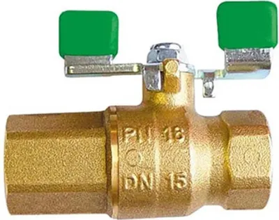 Obrázek produktu pro Kulový kohout Herz, páka zelená, DN20, 3/4", mosaz, s zpětným ventilem, 1 ks.