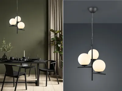 Produktbild von LED Pendelleuchten mehrflammig mit weißen Glaskugeln Esstischlampen hängend