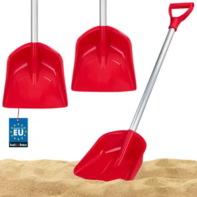 Produktbild von KOTARBAU® 2er Set Kinderschaufel 71cm Sandspielzeug Schaufel mit Aluminium Stiel Sandschaufel Schneeschaufel Gartenschaufel PVC Rot