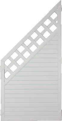 Produktbild von Zaun Abschlusselement Lightline Rankgitter links 90 x 180/90 cm weiß