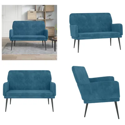 Productafbeelding van vidaXL Zitbank Blauw 108x79x79 cm Fluweel - Zitbank - Zitbanken - Bank - Entreebank