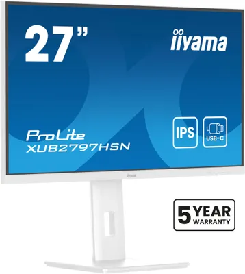Produktbild von iiyama ProLite XUB2797HSN-W2, 68,6 cm (27"), 1920 x 1080 Pixel, Full HD, LED, 1 ms, Weiß
