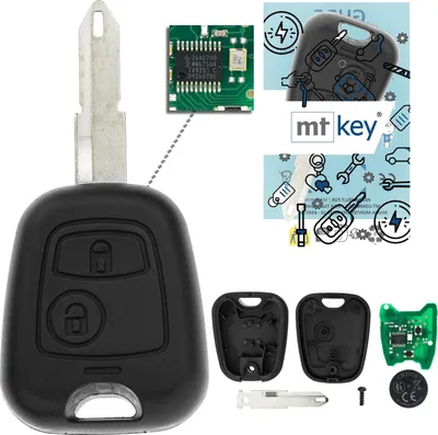 Produktbild von MT-KEY Funk Schlüssel NE72 NE73 434MHZ PCF7961 ASK kompatibel mit Peugeot 206 CC GT SW WRC RC 206+ 1998-2009 433MHZ Funk Fernbedienung