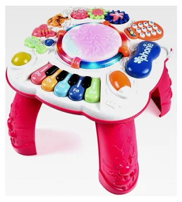 Produktbild von Aktivitätstisch für Babys, Musikspielzeug für 6-12 Monate, Aktivitätszentrum für 1 bis 3 Jahre, rot (Größe: 30 x 30 cm)