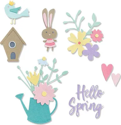 Produktbild von SIZZIX Stanzform Präge Stanzschablone Cutting Die, Hello Spring