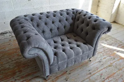Immagine prodotto di Poltrona Chesterfield in tessuto divano a 1 posto imbottitura divani design divani in tessuto