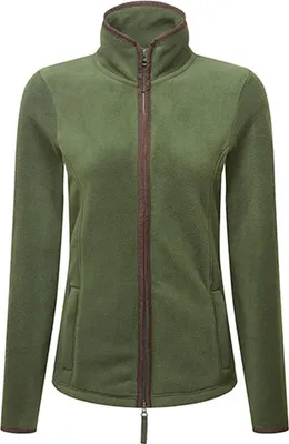 Produktbild von Premier Workwear PR824 | WomenŽs ŽArtisanŽ Fleece Jacket XS bis 3XL - Farbe: Moss Green (ca. Pantone 2410C)/Brown (ca. Pantone 4975C) - Größe: S