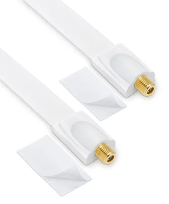Zdjęcie produktu dla 2x przepust okienny conecto premium do kabla koncentrycznego SAT z podkładkami samoprzylepnymi (złącze F do złącza F, pozłacane) biały, 20 cm