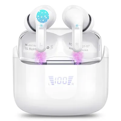 Produktbild von In Ear Kopfhörer, Bluetooth Kopfhörer, Bluetooth 5.3,  mit 4 ENC Mikrofon, Noise Cancelling Earbuds mit 40H Deep Bass, IP7 Wasserdicht, Tiefer Bass