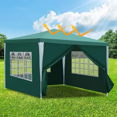 Obrázek produktu pro Yakimz 3x3m /3x6m pavilon s bočními stěnami, vodotěsný, zahradní stan s UV ochranou, párty stan, zahradní pavilon
