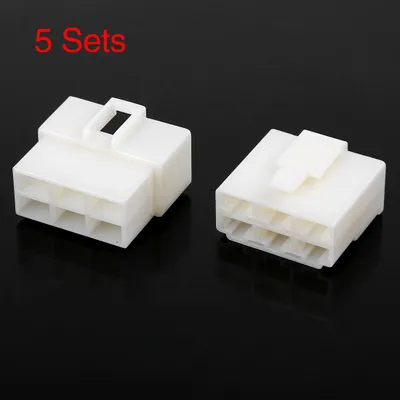 Image de 5 ensembles 6.3mm 6 Broche voiture Automobile Connecteur fil électrique Boîtier