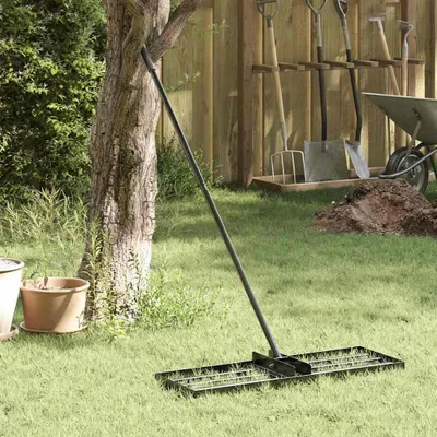 Image de Rateau de nivellement pour jardin Noir Acier enduit de poudre