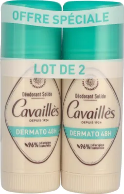 Image de Déodorant Roge Cavailles Dermato 48H, duo de sticks déodorants