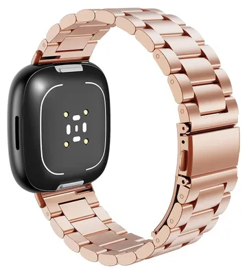 Image de Bracelet en métal MoKo, compatible avec Fitbit Versa 4/Versa 3/Sense 2/Sense – couleur or rose