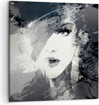 Produktbild von Bild auf Leinwand - Leinwandbild - Frau Gesicht - 60x60cm - Wand Bild - Wanddeko - Wandbilder - Leinwanddruck - Bilder - Kunstdruck - Wanddekoration - Leinwand bilder - Wandkunst - AC60x60-3757