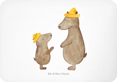 Produktbild von Mr. & Mrs. Panda magnet Bären mit Hut - Weiß - Geschenk, Vatertag, Familie, Kühlschrankmagnet, Family, Notizhalter, Papi, whiteboardmagnet, zettelhalter, haftmagnet