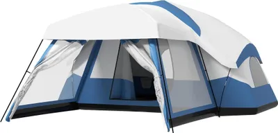 Produktbild von Familienzelt für 6-8 Personen,Tunnelzelt mit Vorraum, Kuppelzelt, PU3000mm, Stahl & Fiberglas, blau, groß, Outdoor
