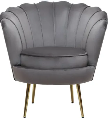 Produktbild von Sessel aus Samt "Floria" - 75 x 68 x 77,5 cm - Grau