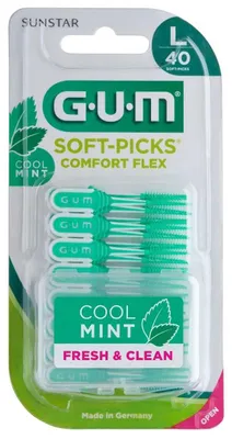 Obrázek produktu pro GUM Soft-Picks Comfort Flex, Szczoteczki międzyzębowe Cool Mint L, 40 sztuk