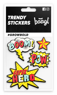 Produktbild von Baagl Aufkleber Kinder Trendy Stickers Mädchen Jungen für Handy, Rucksack, Laptop, Skateboard (Comic-Sprechblasen)