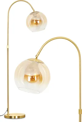Produktbild von Cesaro Stehlampe aus Metall/Glas in Messing/Bernstein/Klar