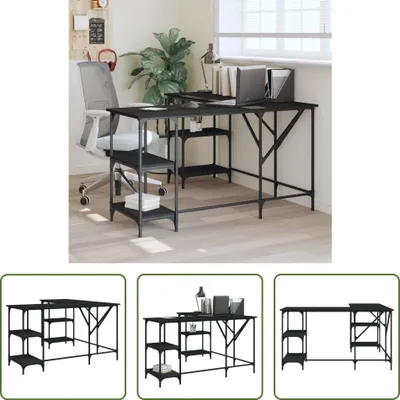 Zdjęcie produktu dla Biurko Living Store czarne 139x139x75 cm Materiał drewnopochodny