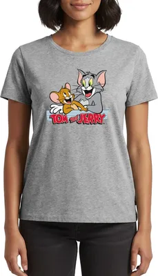 Produktbild von Spreadshirt Tom Und Jerry Fröhliche Freunde Frauen Premium T-Shirt, 5XL, Grau meliert