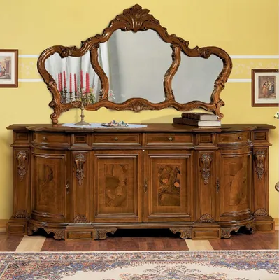 Image de Buffet Commode Miroir Console en bois Buffet Tiroirs Commodes Consoles