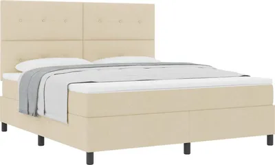 Obrázok produktu pre Posteľ s pružinovým rámom s matracmi Krémová 180 x 200 cm látka