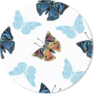 Produktbild von MuchoWow® Mauspad Mousepad Schmetterling - Insekten - Muster - Sommer 20x20 cm - Mousepads - Maus Mat - Pad - Mausunterlage - Schreibtischmatte