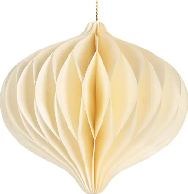 Image de Clayre & Eef Pendentif de Noël Ø 11x10 cm Beige Papier