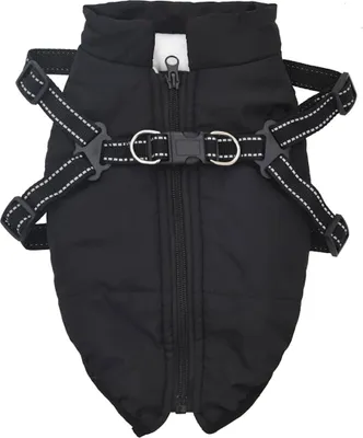 Produktbild von vidaXL Hundemantel mit Geschirr Wasserdicht Reflektierend Schwarz L24