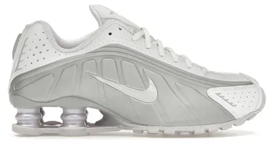 Obrázek produktu pro Nike Shox R4 bílé s metalickými detaily, barva "Platinum Barely Grape" (dámské) - velikost EU 36