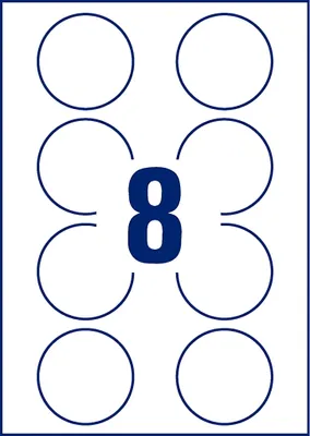 Image de Zweckform Étiquettes rondes, 65 mm repositionnables 10 feuilles