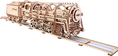 UGEARS Modellbausatz Dampflokomotive Lokomotive mit Tender