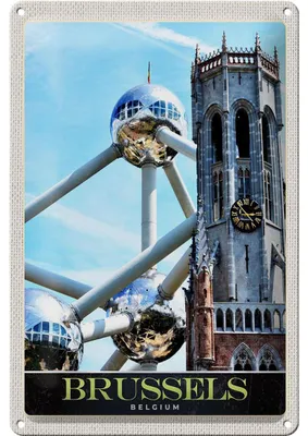 Produktbild von Blechschild Reise 20x30cm Belgien Brüssel Europa Atomium Urlaub