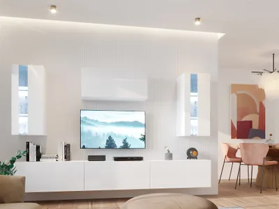 Produktbild von Mediawand Wohnwand 6 tlg - NEXI XL 27 - Weiss Hochglanz inkl. LED