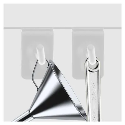 Produktbild von 10 Stück Lochwandhaken 15 cm aus robustem Metall in Weiß für Regale und Warenpräsentation