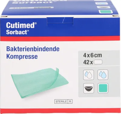 Produktbild von Cutimed Sorbact Kompressen 4x6cm, 42 St KOM