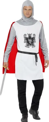 Produktbild von Ritter-Herrenkostüm Mittelalter-Kostüm weiss-grau-rot