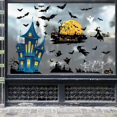 Obrázek produktu pro Samolepky na okna na Halloween, party dekorace na Halloween pro strašidelný dům