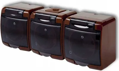 Obrázok produktu pre Trojitá Hermetická Zásuvka 3X Ip54 Hnedá N/T Nt