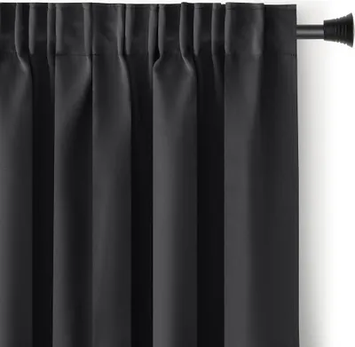 Produktbild von Gardine Kräuselband Multifunktionsband 140x230 cm Schwarz Vorhang Einfarbig Verdunklungsvorhang Aufhängung Pleat