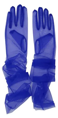 Produktbild von Tüllhandschuhe Damen Lang Königsblau Einheitsgröße