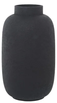 Keramik Tafelvase, schwarz, Sandstruktur, 20 x 34 cm